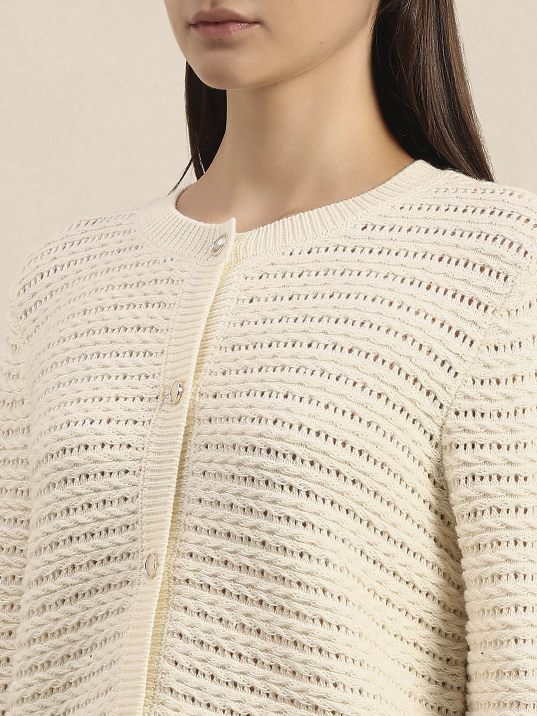 Knitted O-Neck Cardigan - Image 8