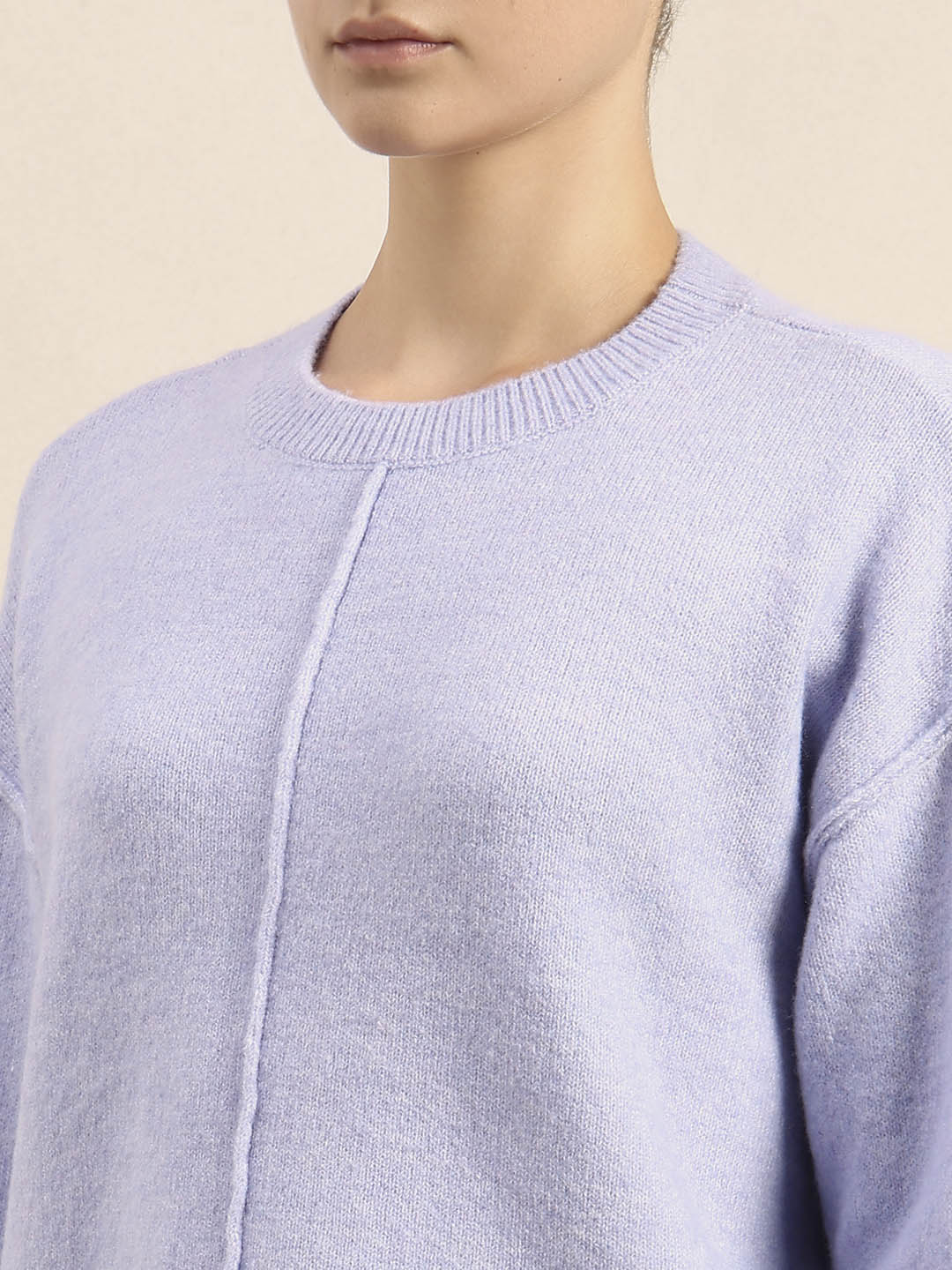 O-Neck Knitted Pullover - Lavender - Image 8