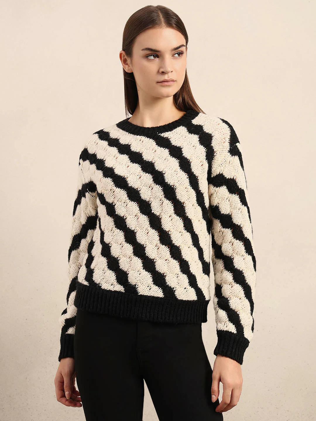 Striped O-Neck Pullover - Image 2