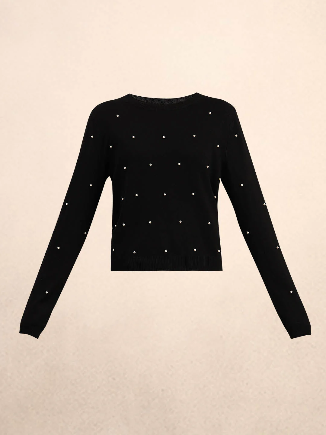 Pearl Embellished O-Neck Pullover - Image 7