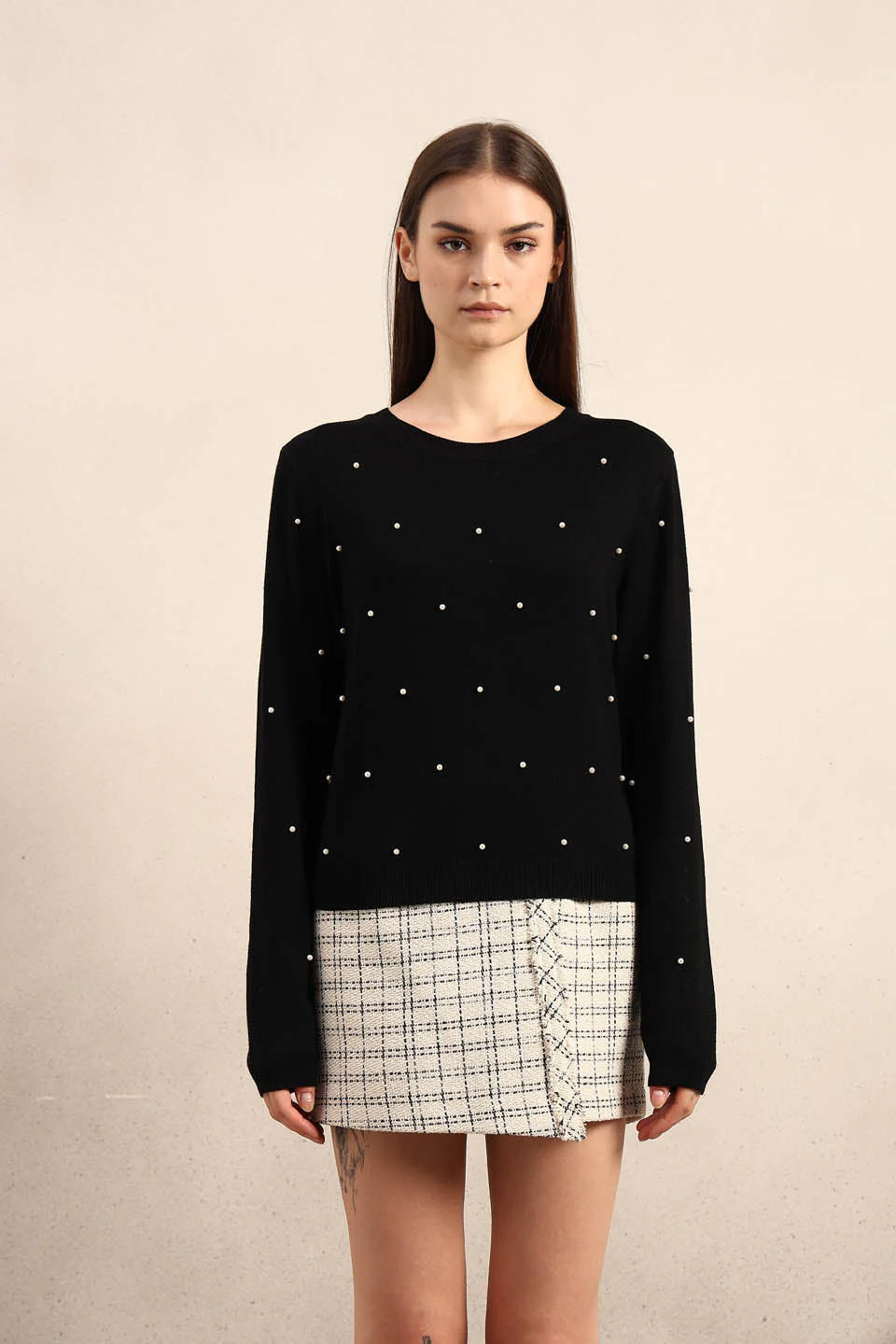Pearl Embellished O-Neck Pullover - Image 9