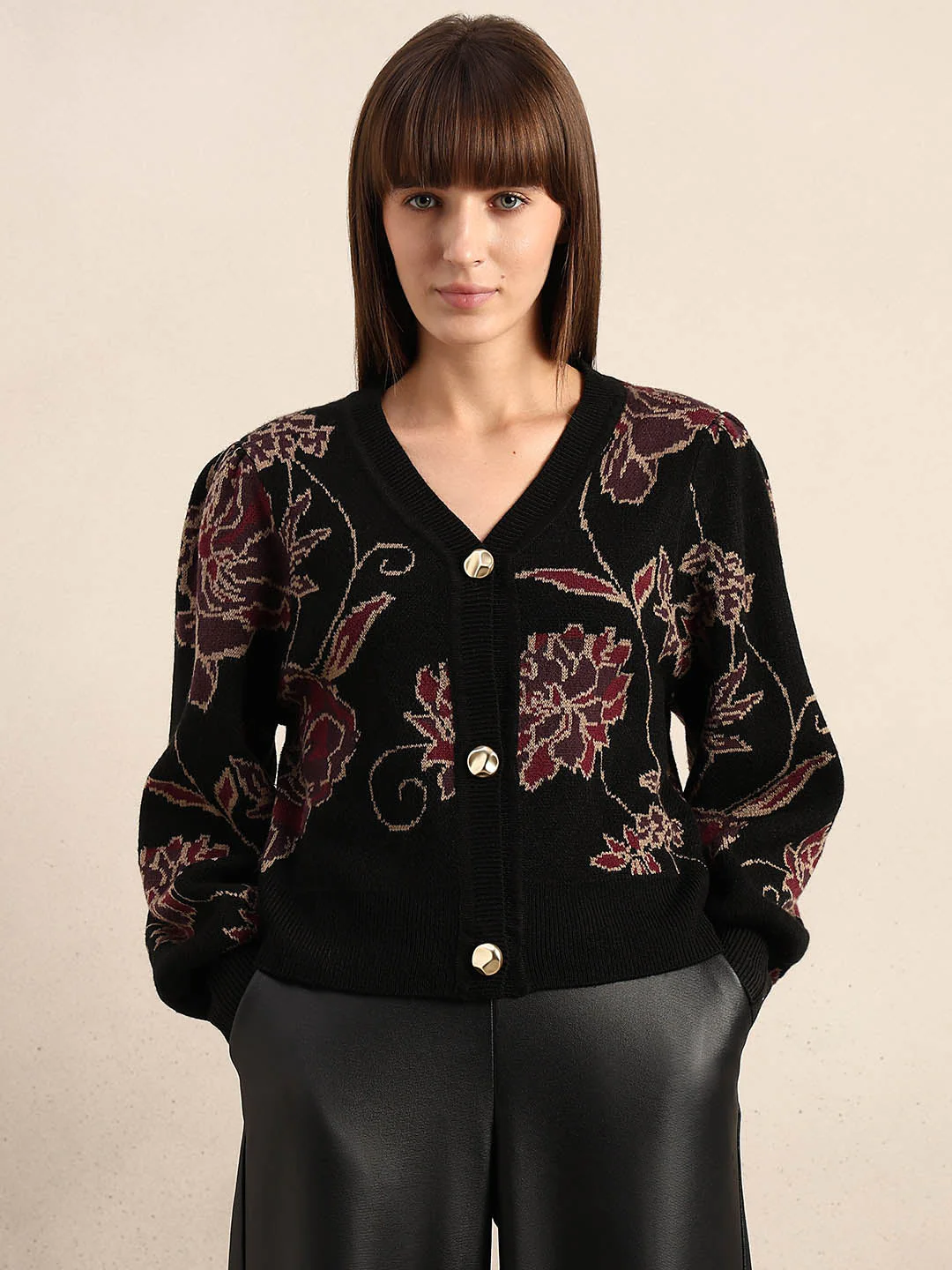 Embroidered Floral Knit Cardigan - Image 2