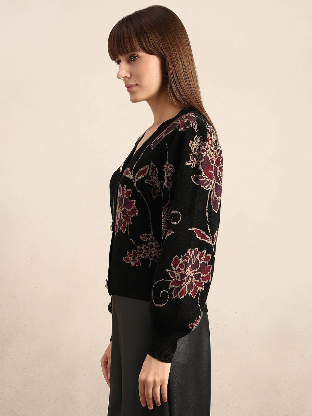 Embroidered Floral Knit Cardigan - Image 3