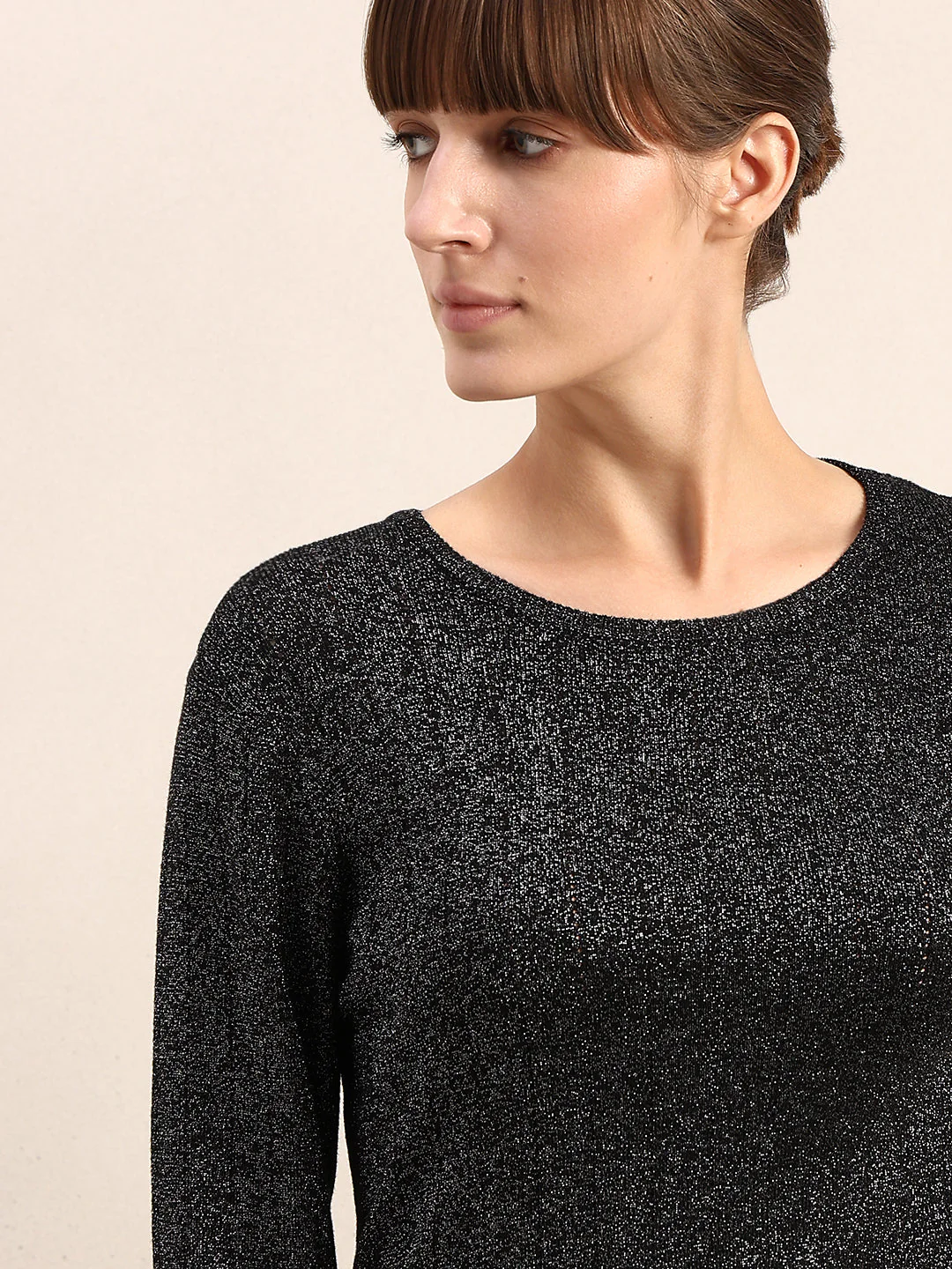 Shimmer Knitted O-Neck Top - Image 6