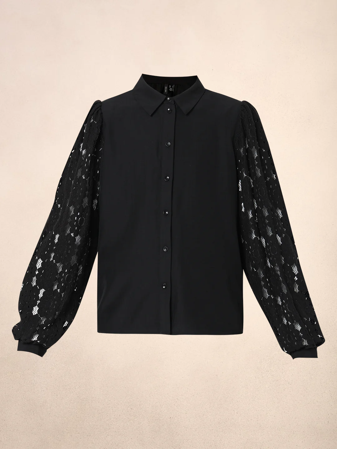 Lace Sleeves Black Shirt - Image 7