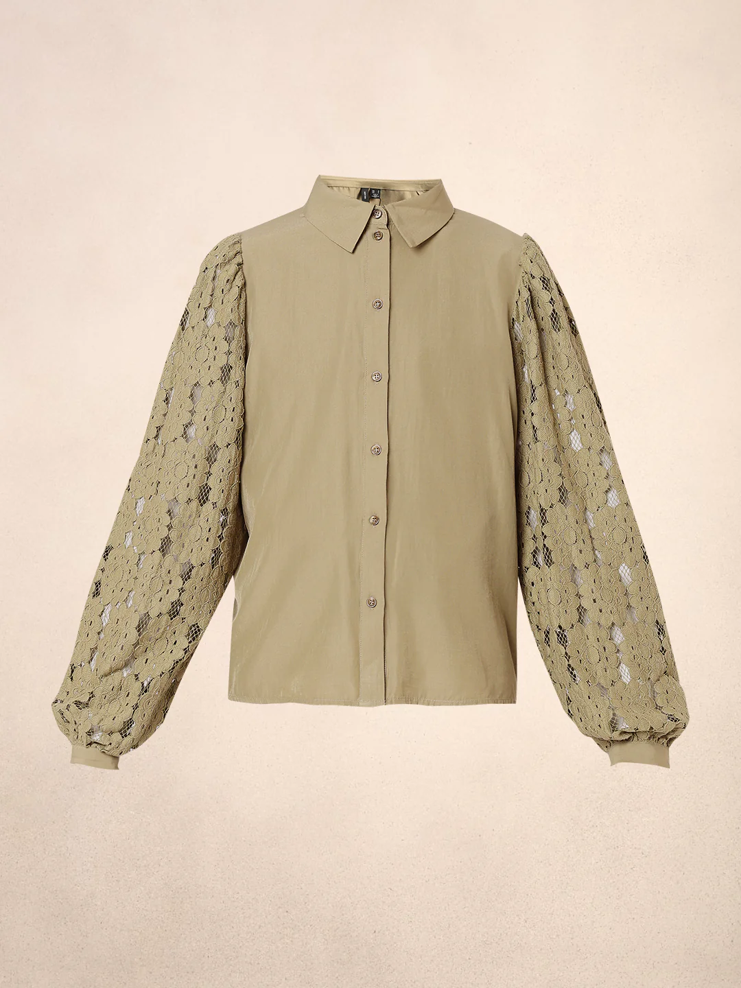 Lace Sleeves Green Shirt - Image 7