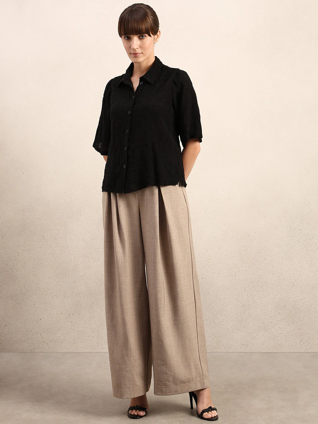 Textured Short Sleeves Shirt - Image 5