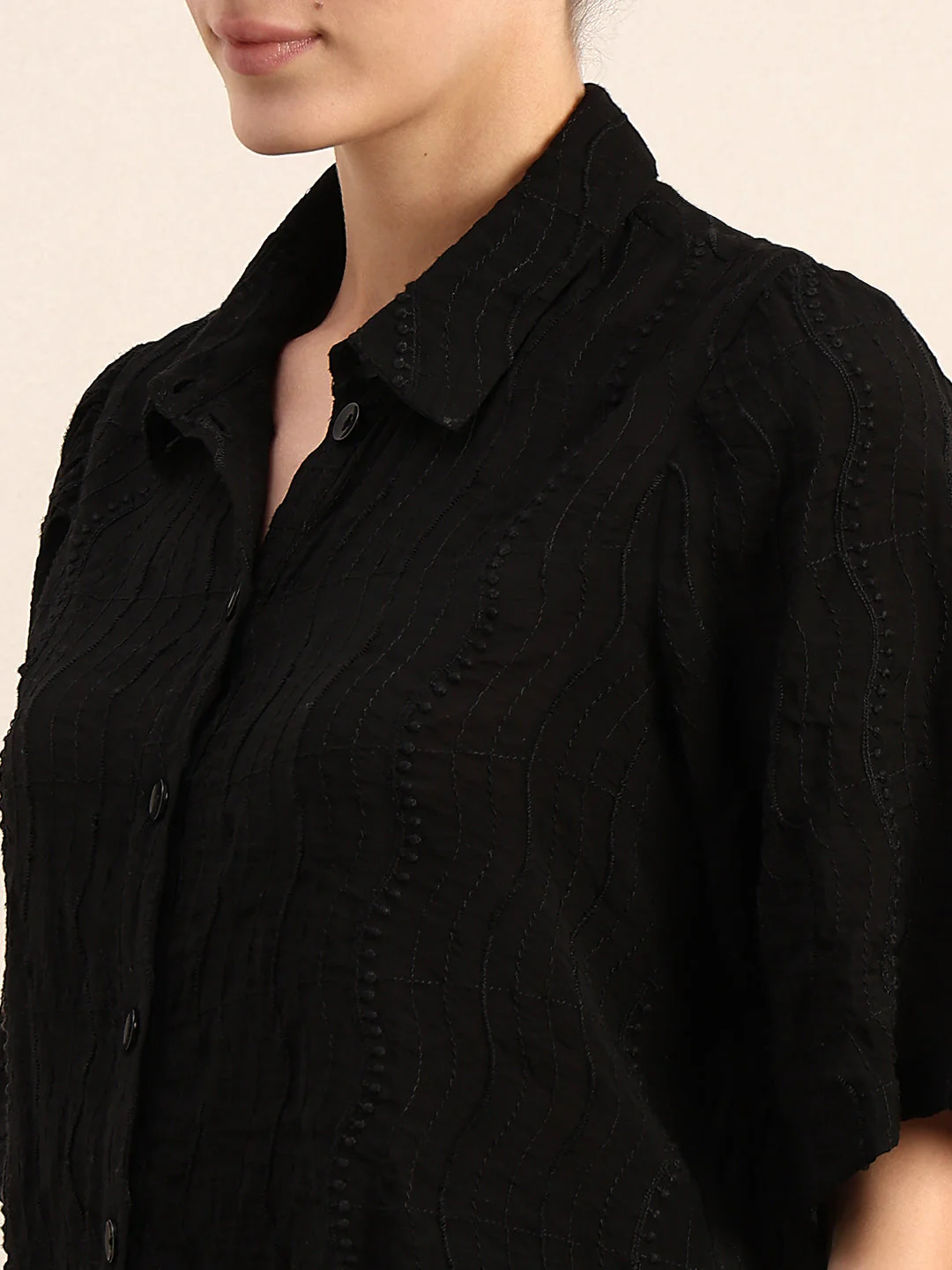 Textured Short Sleeves Shirt - Image 8