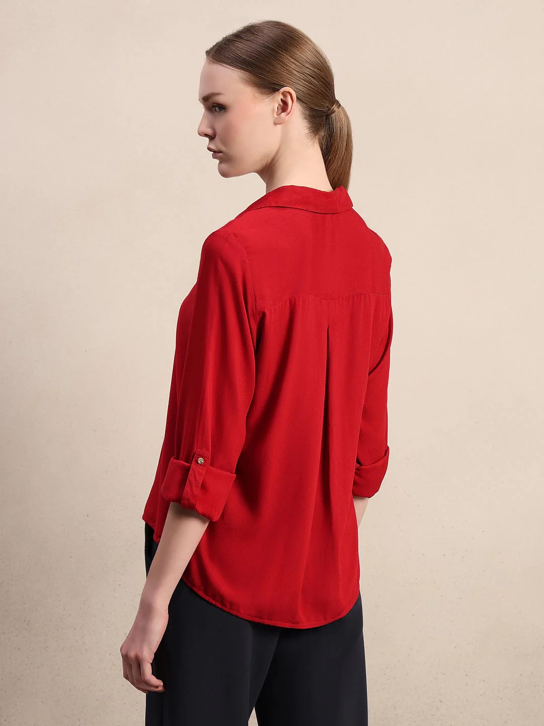Red 3/4th Sleeves Shirt - Image 4