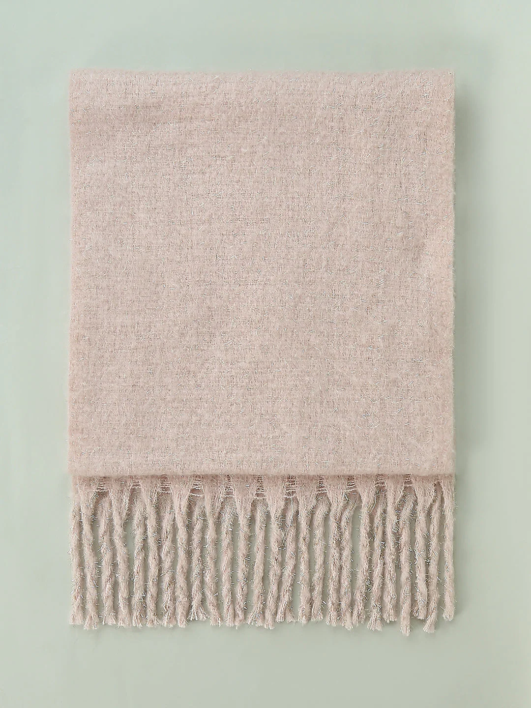 Knitted Fringe Detail Scarf - Image 2