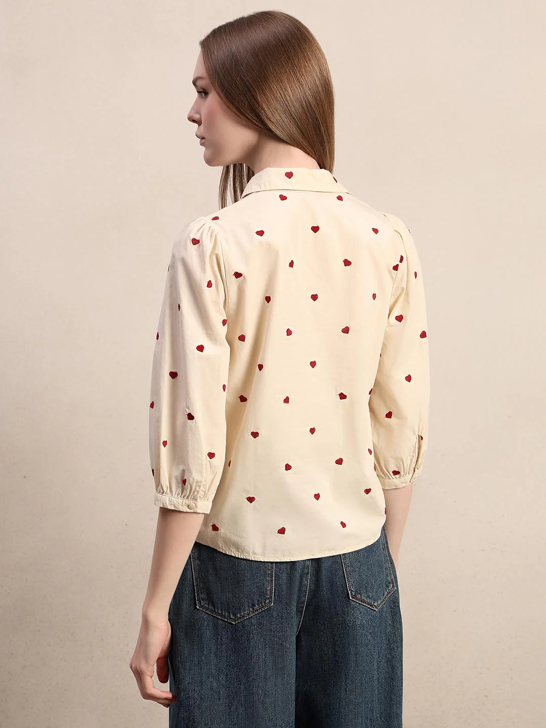 Off-White Heart Embroidered Shirt - Image 4