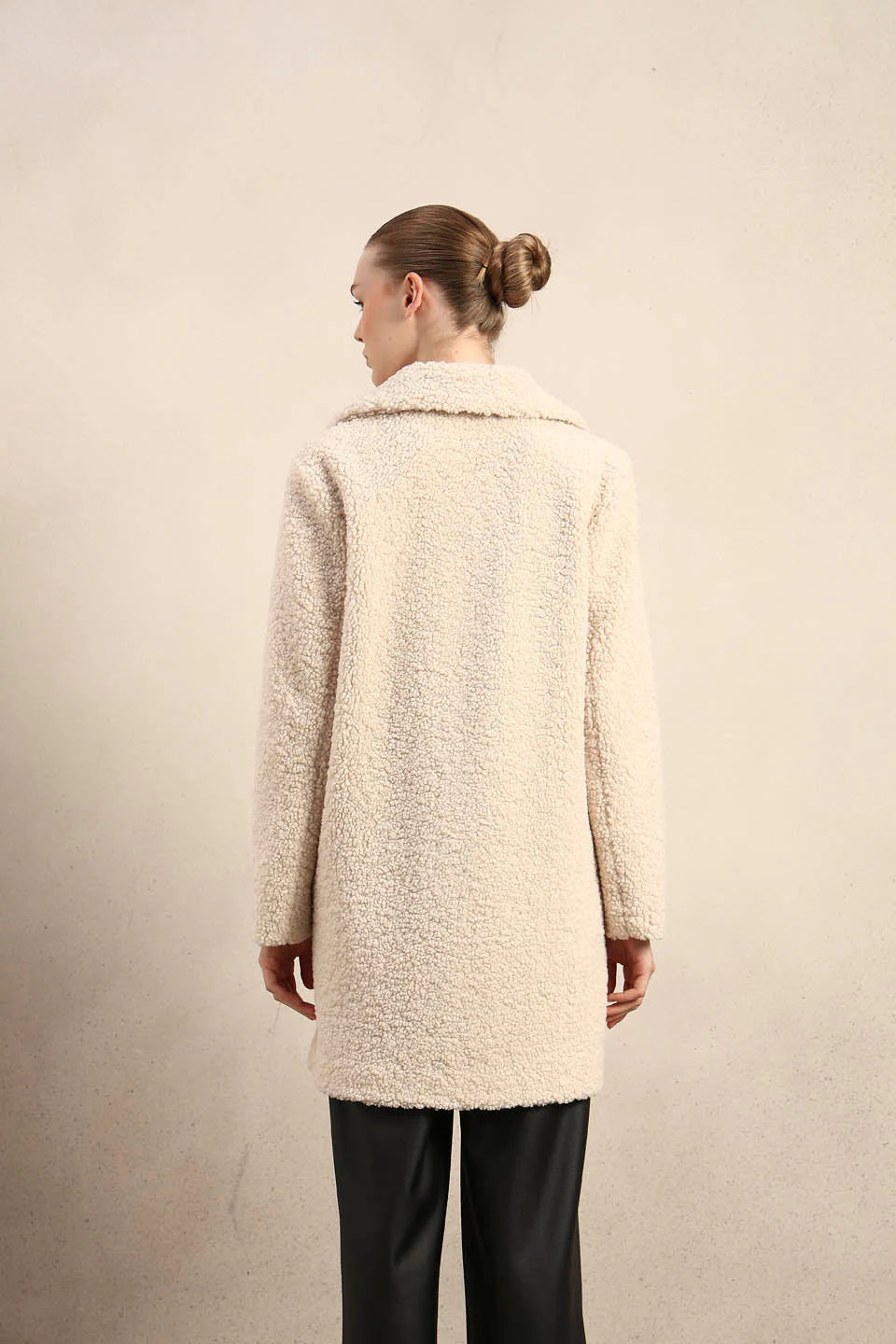 Beige Long Teddy Coat - Image 10