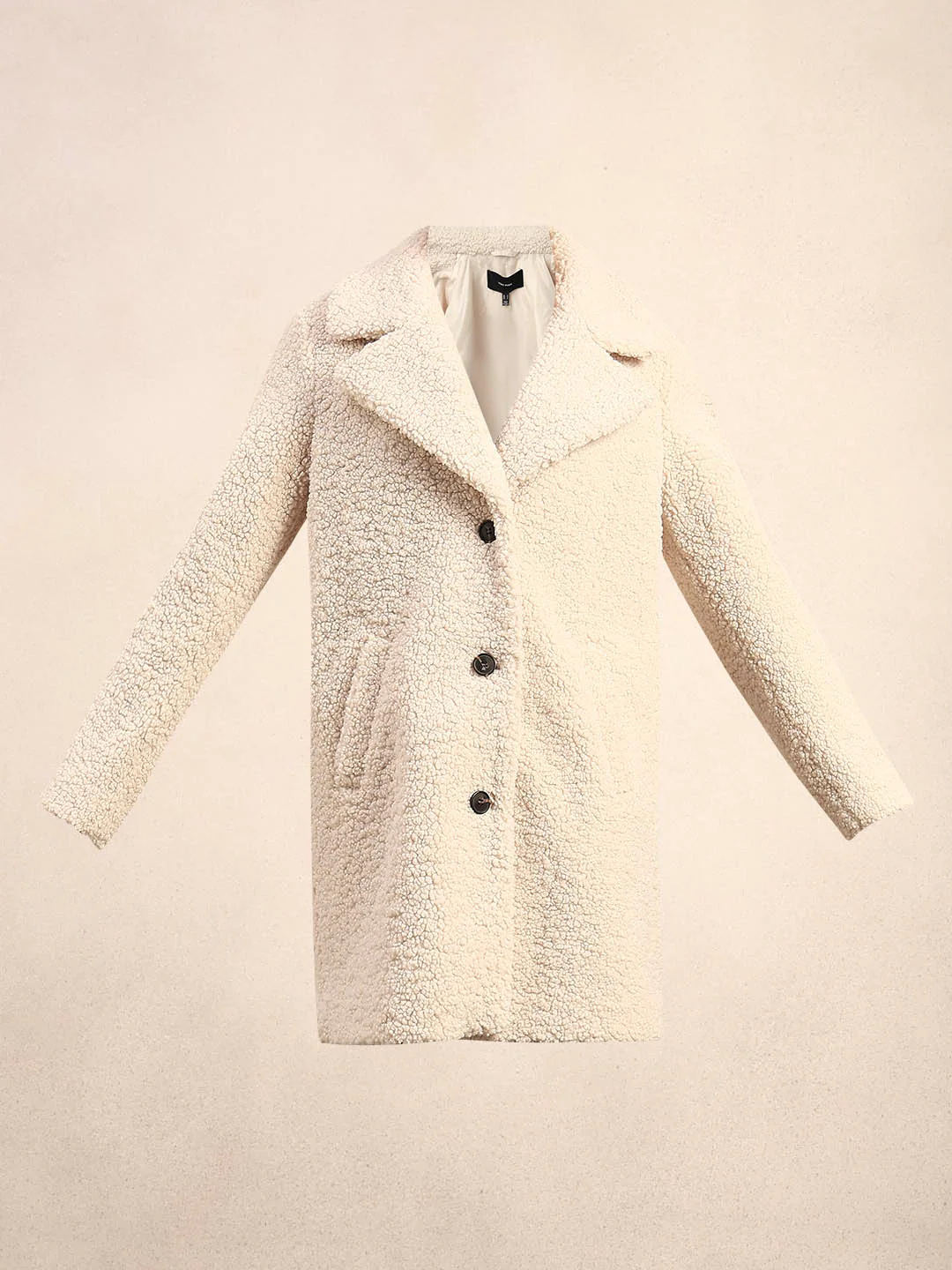 Beige Long Teddy Coat - Image 7