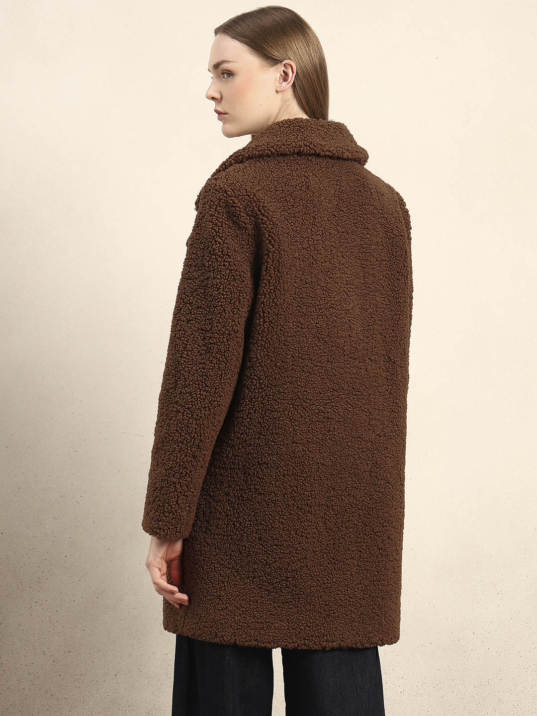 Brown Long Teddy Coat - Image 4