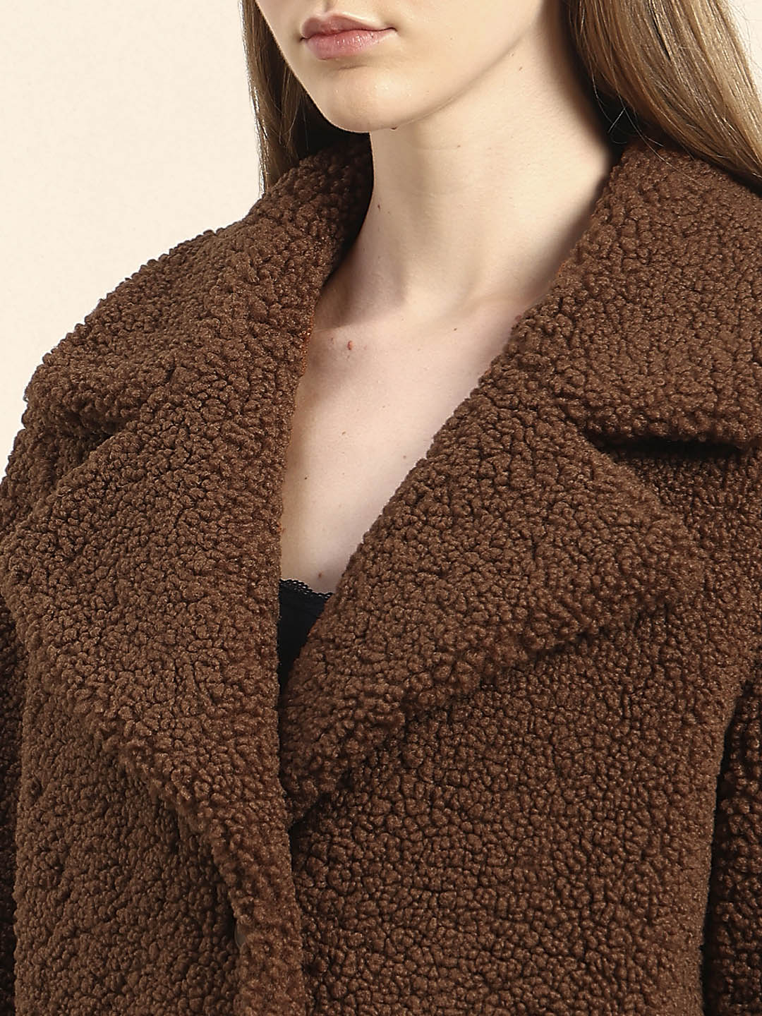 Brown Long Teddy Coat - Image 8