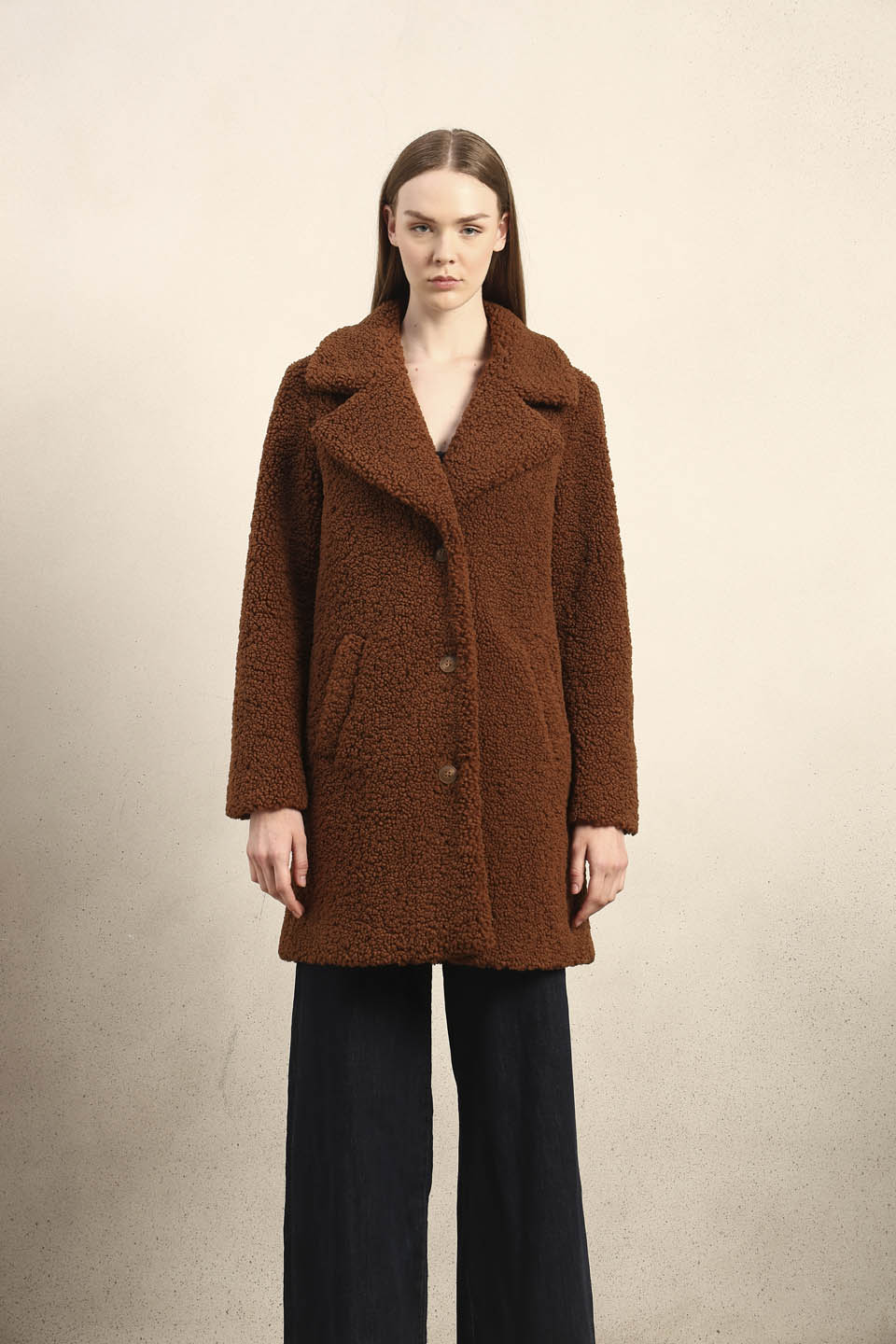 Brown Long Teddy Coat - Image 9