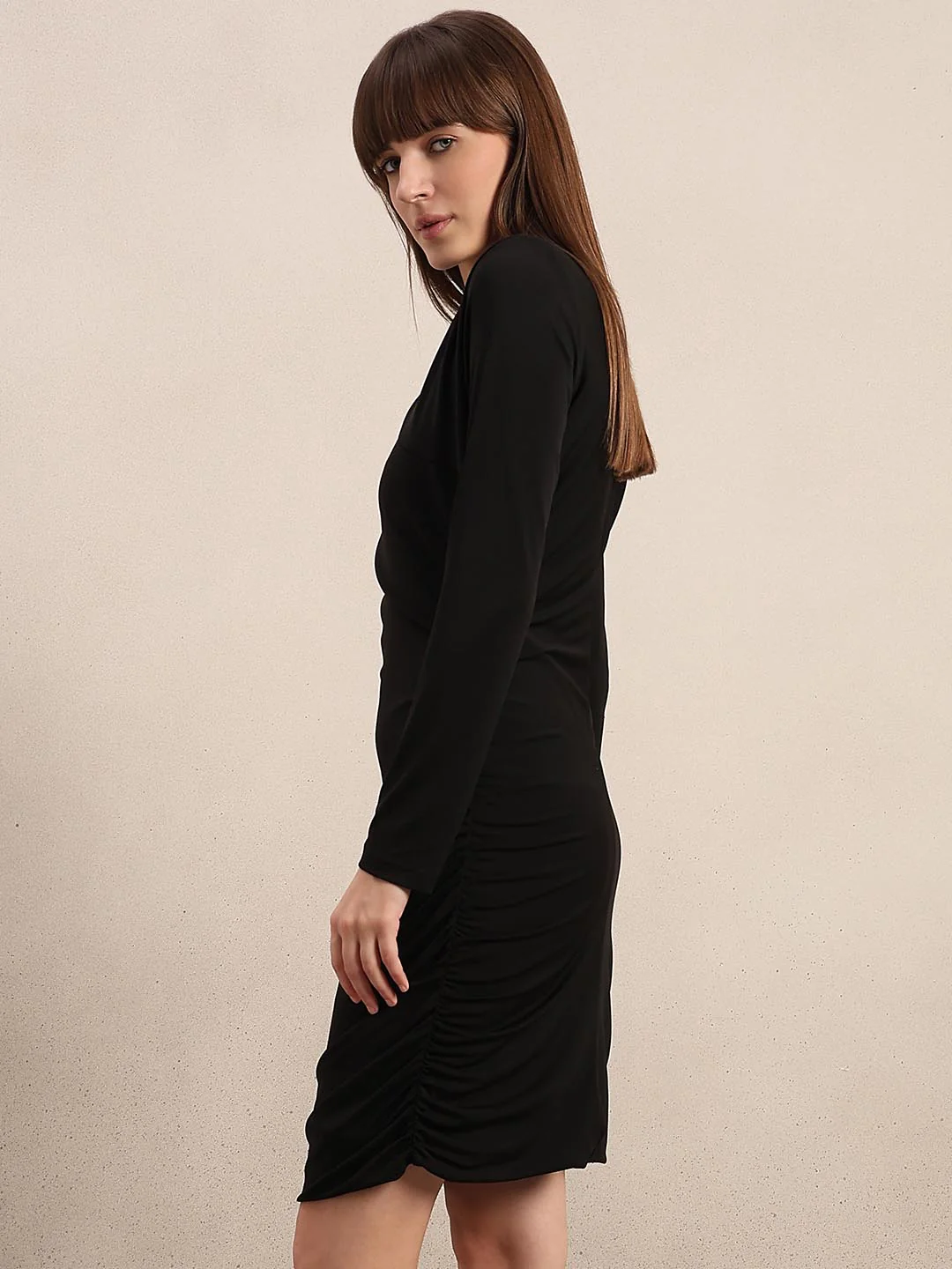 Black Full Sleeves Bodycon Dress - Image 3