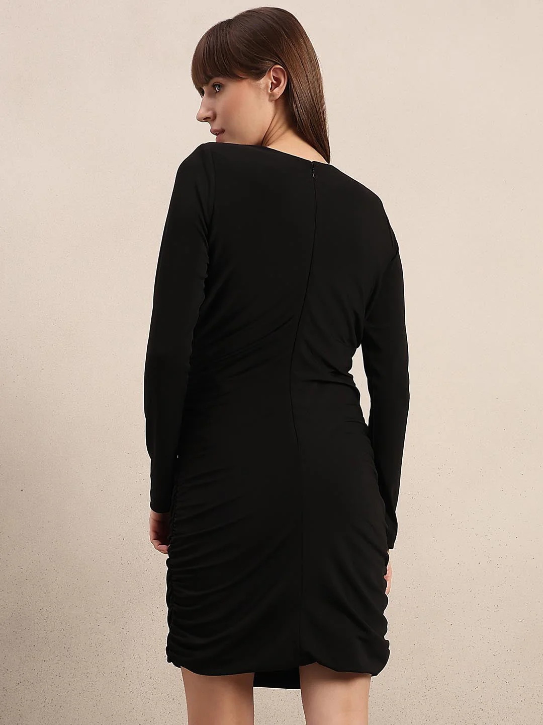 Black Full Sleeves Bodycon Dress - Image 4