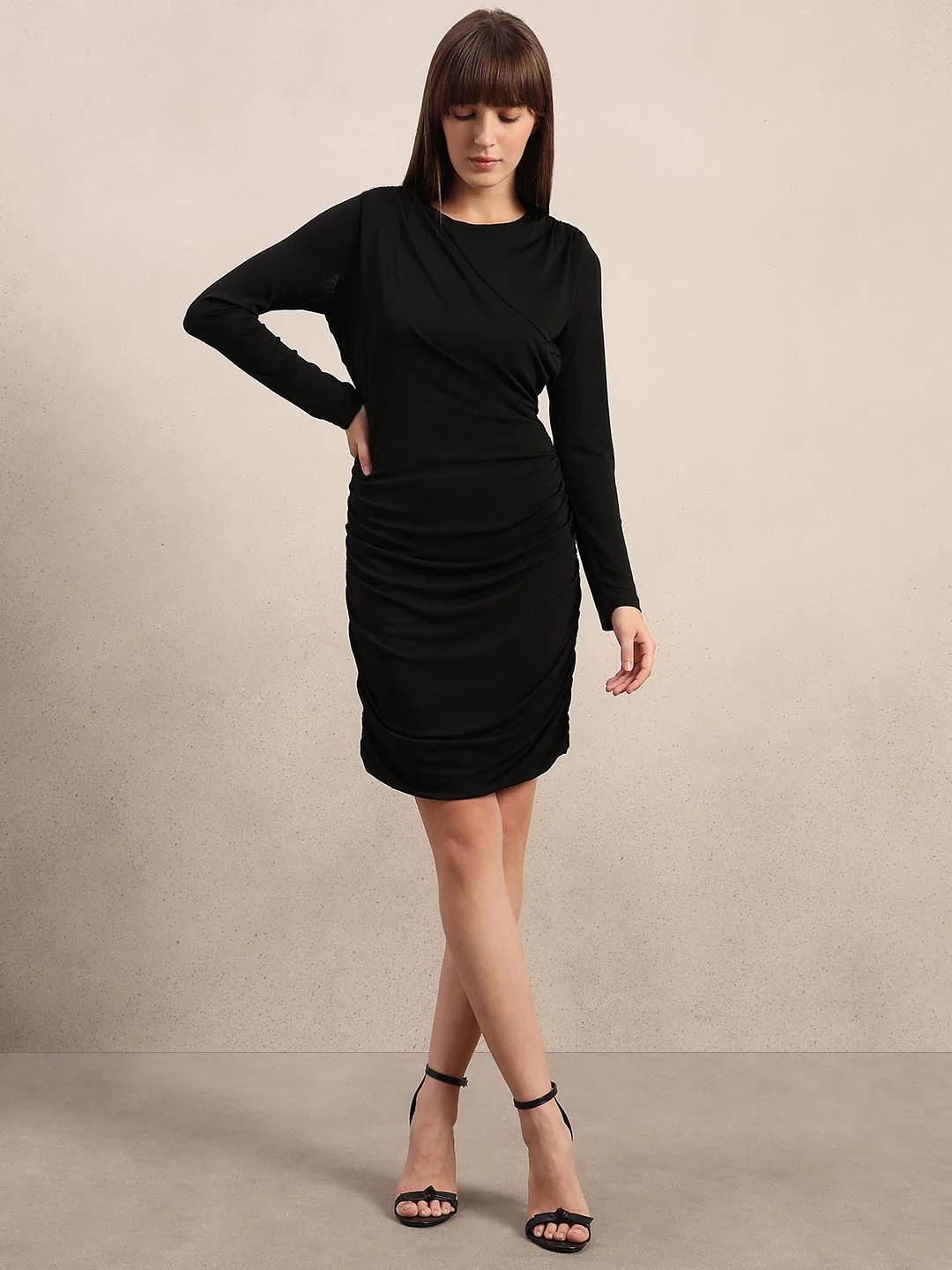 Black Full Sleeves Bodycon Dress - Image 5