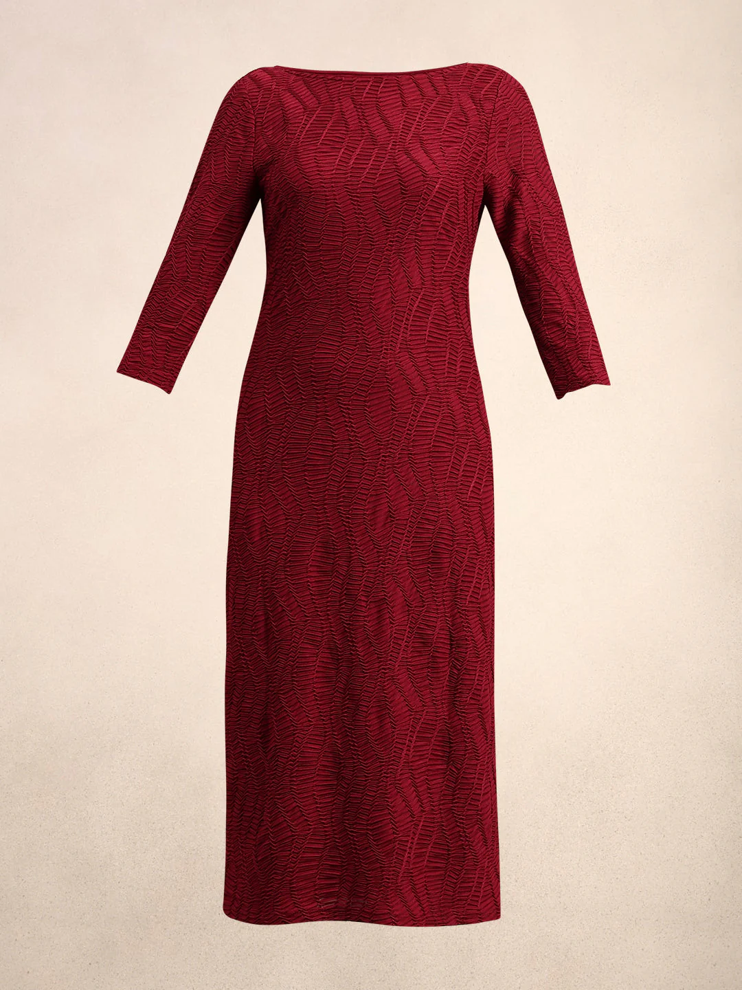 Textured Maroon Midi Dress - Image 7