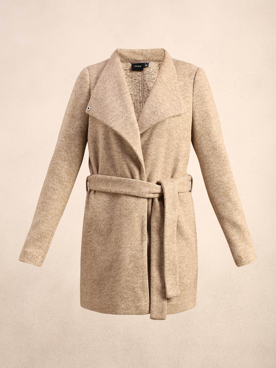 Beige Brushed Long Coat - Image 7
