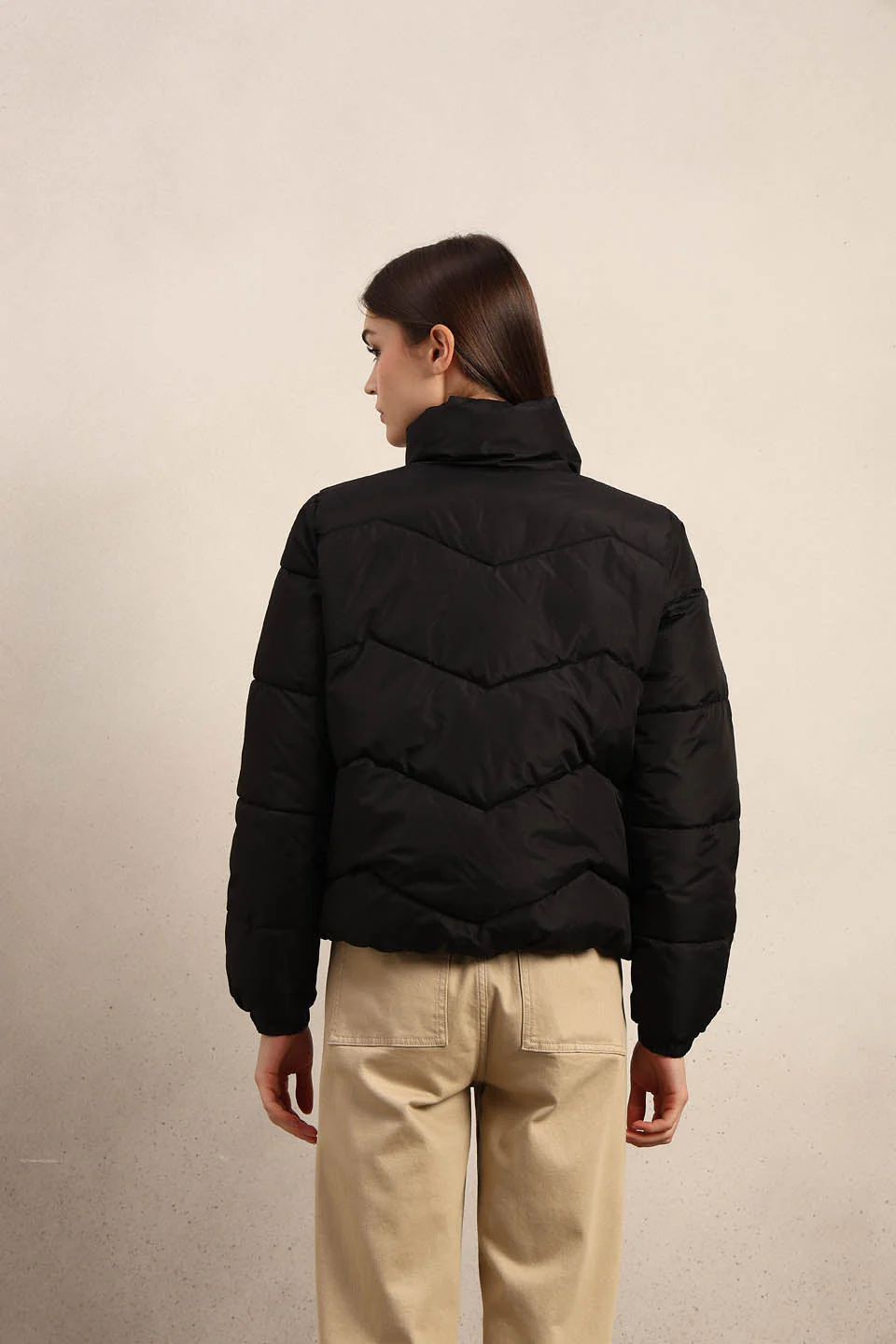 Black Short Puffer Jacket - Image 10