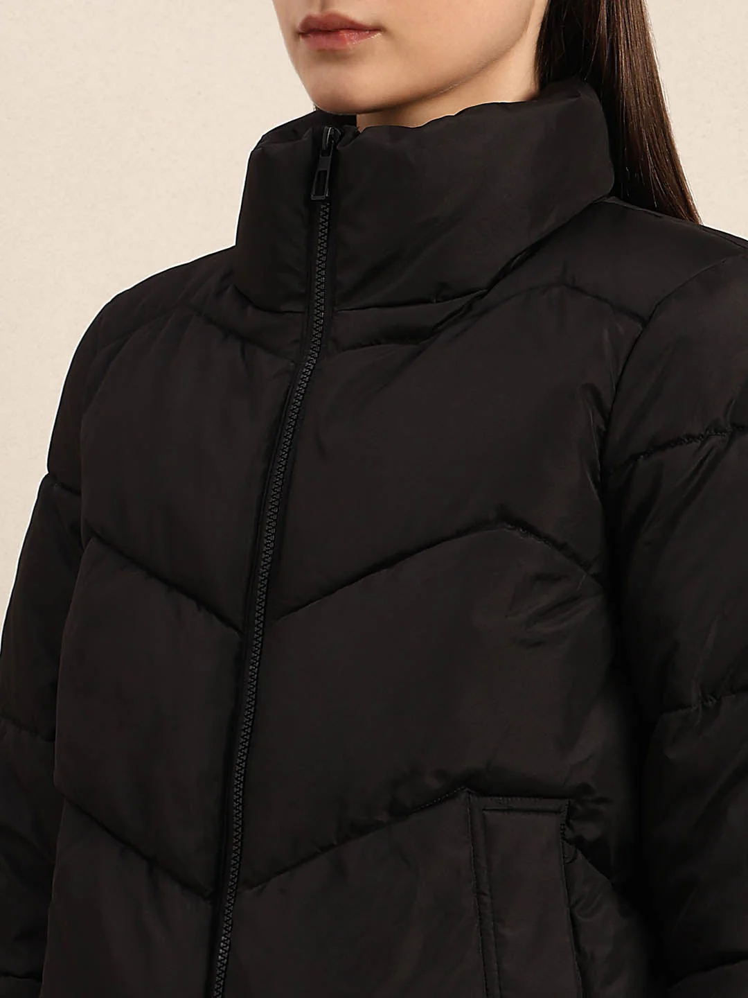 Black Short Puffer Jacket - Image 8
