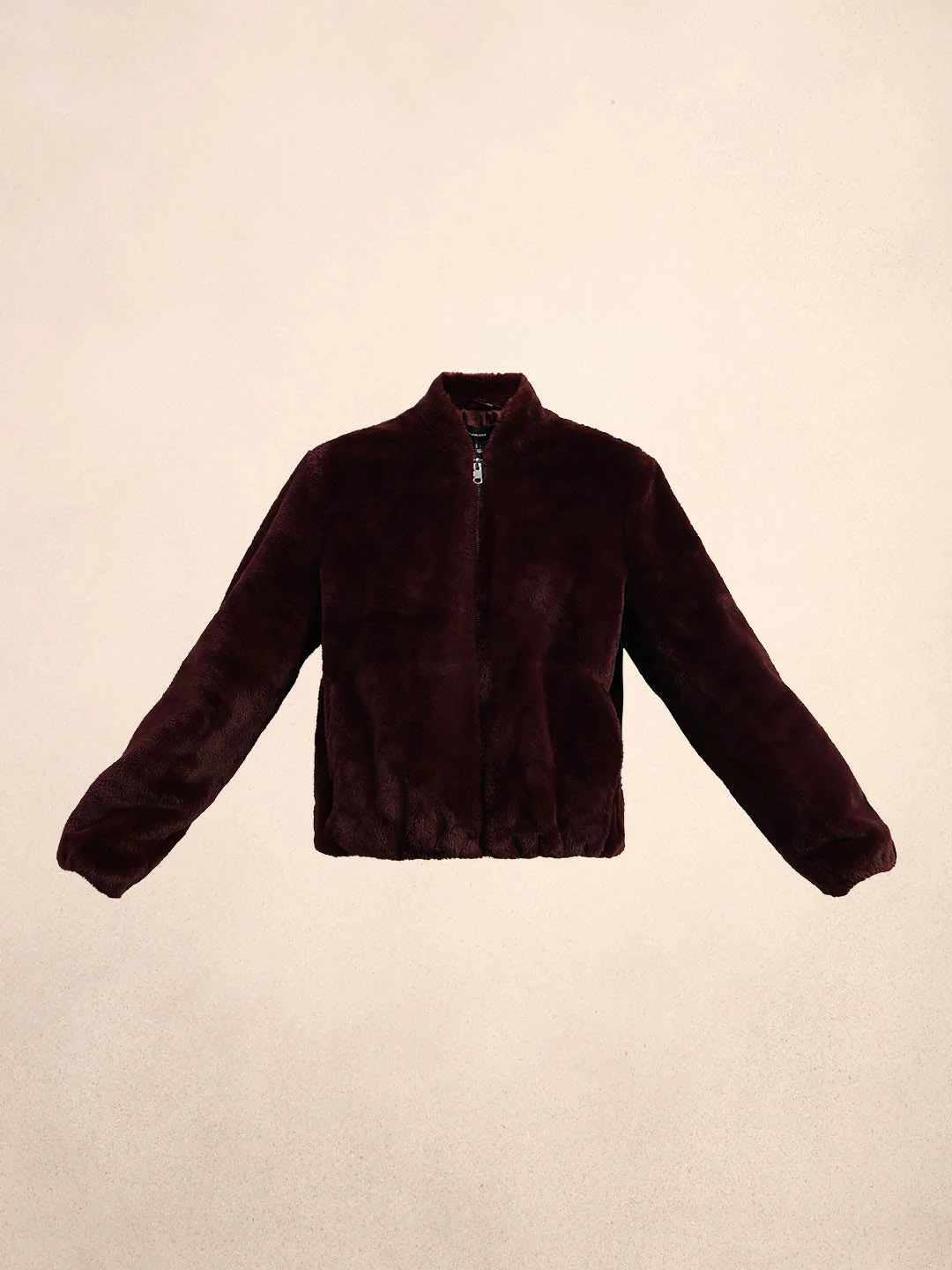 Maroon Faux Fur Short Jacket - Image 7