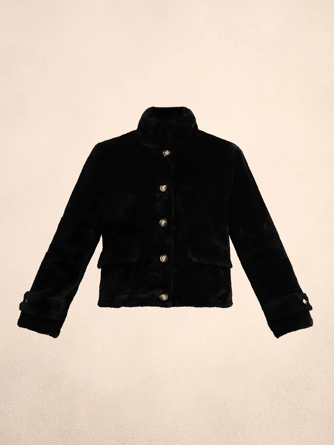 Faux Fur Buttoned Jacket - Image 7