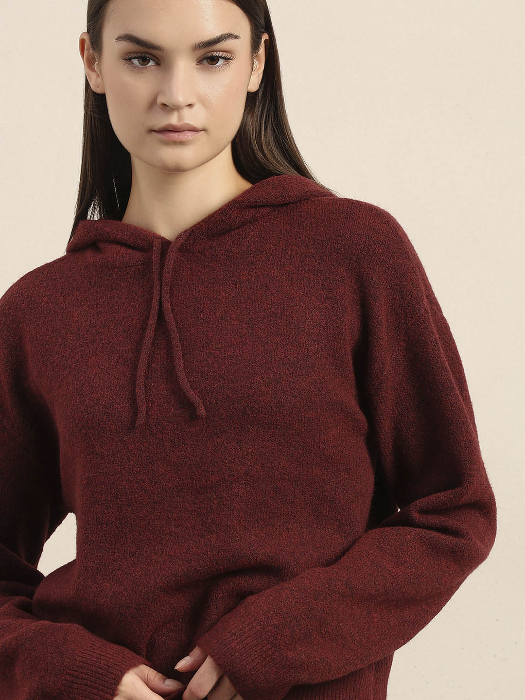 Red Knitted Hooded Pullover - Image 6