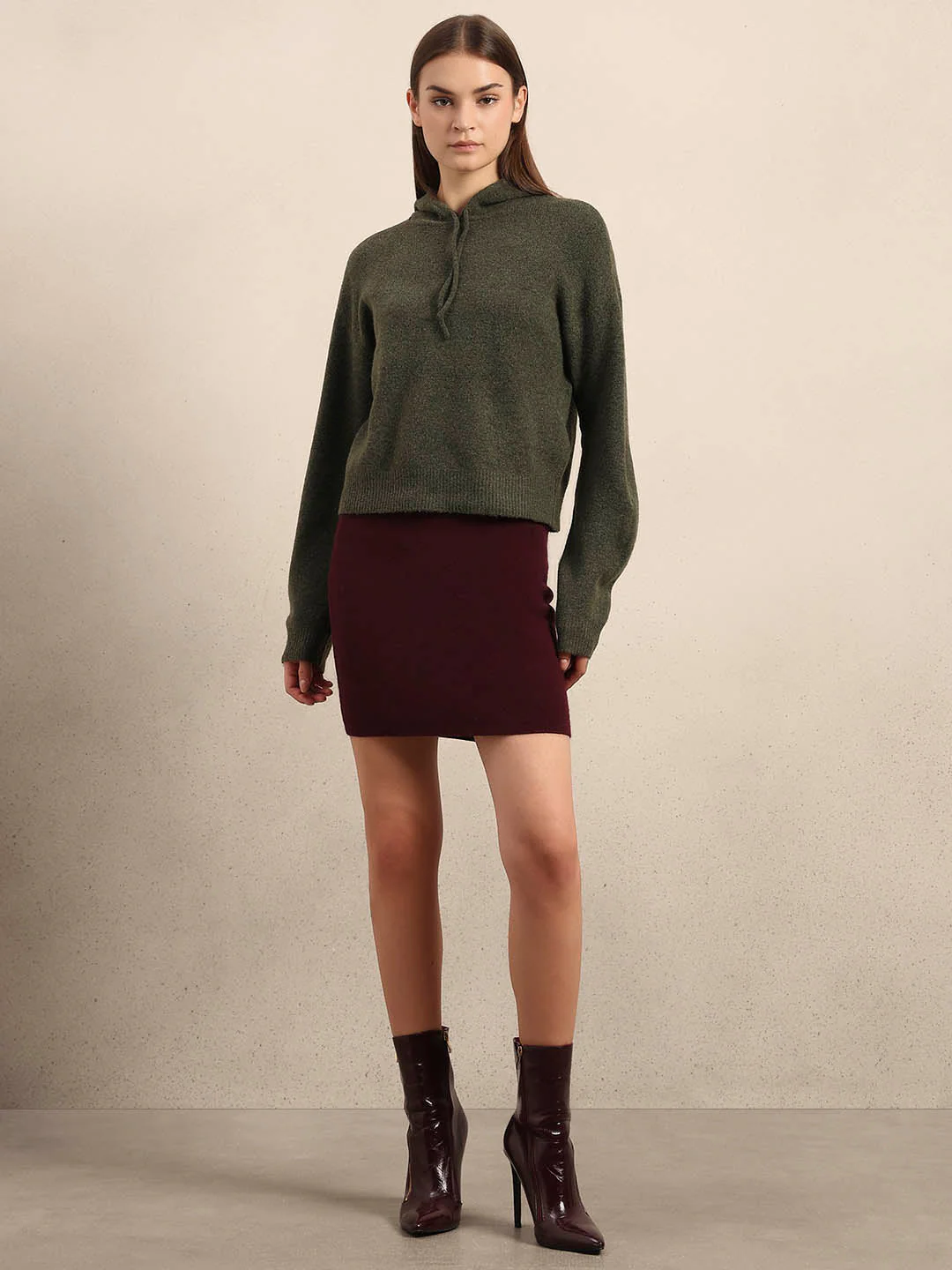 Olive Green Knitted Hooded Pullover - Image 5