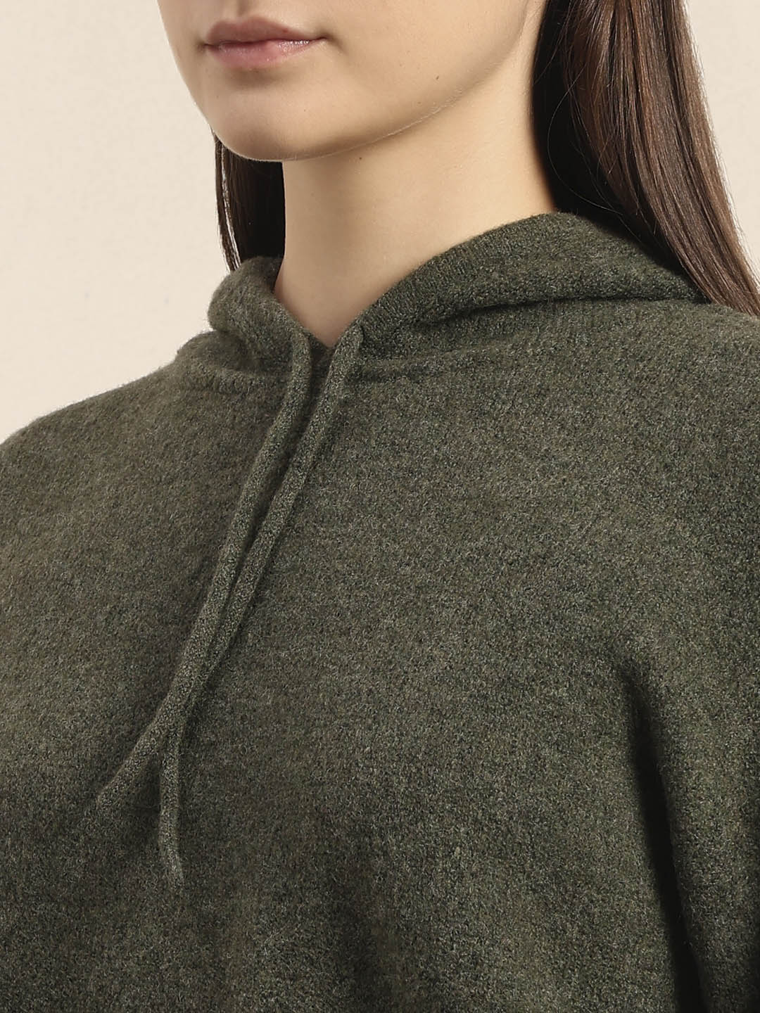 Olive Green Knitted Hooded Pullover - Image 8