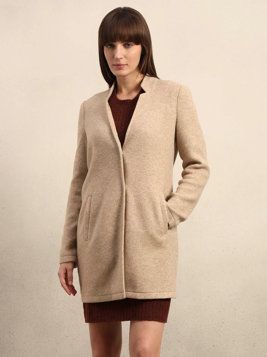 Brushed Beige Coat - Image 2