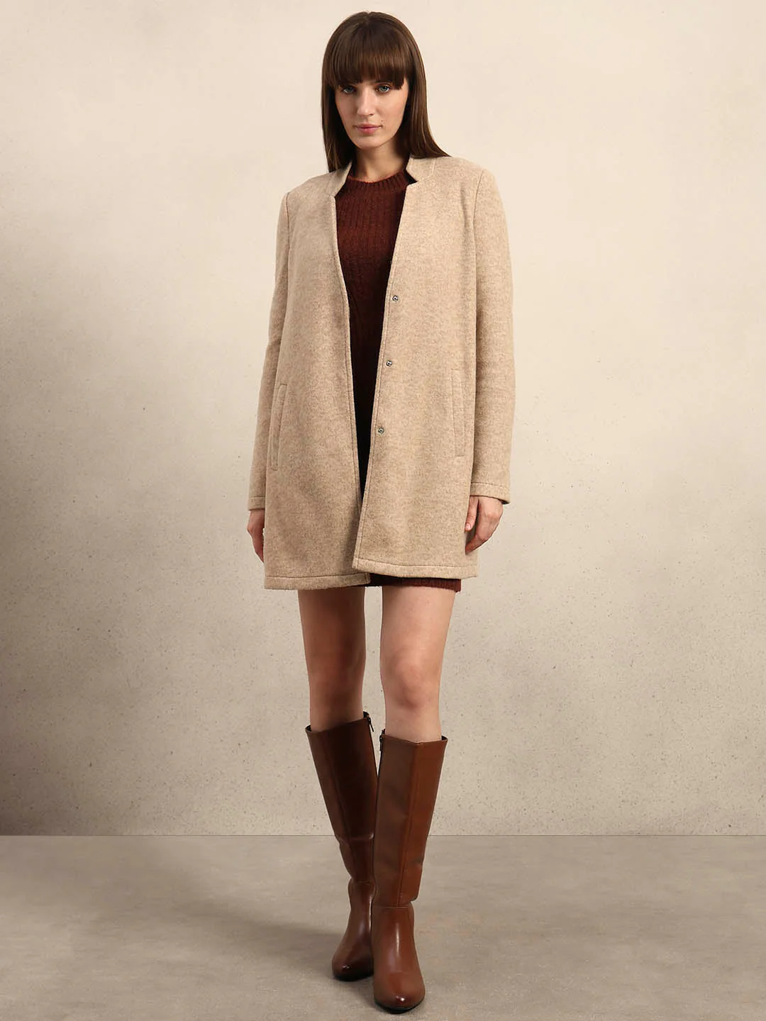 Brushed Beige Coat - Image 5