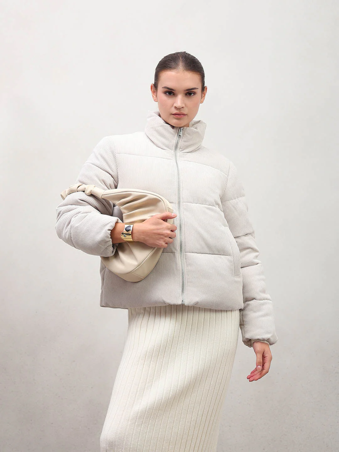 Corduroy Puffer Short Jacket