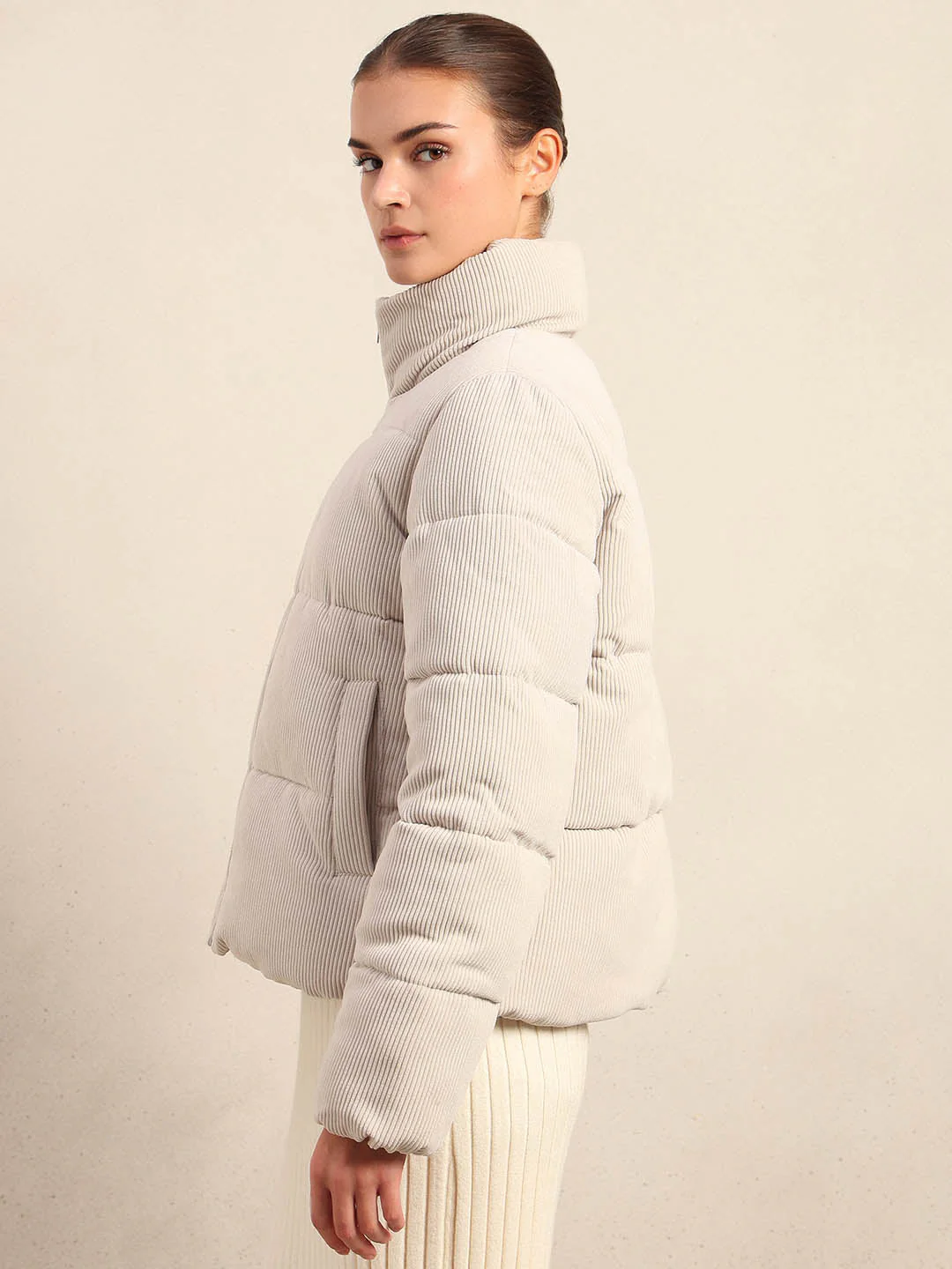 Corduroy Puffer Short Jacket - Image 3
