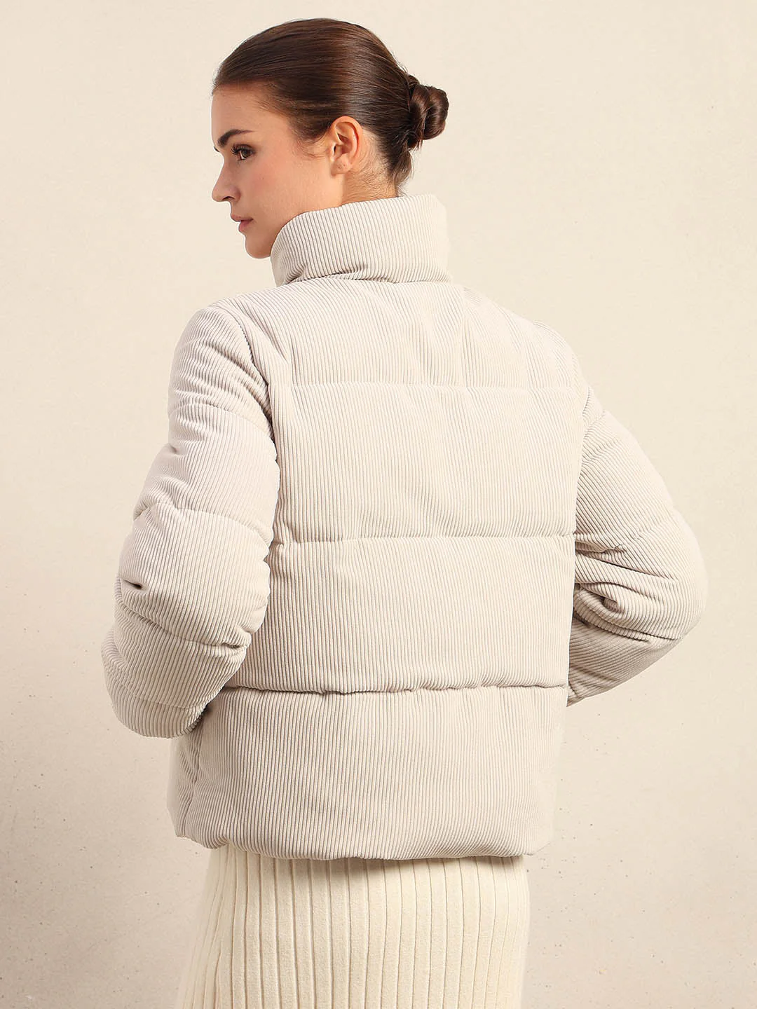 Corduroy Puffer Short Jacket - Image 4