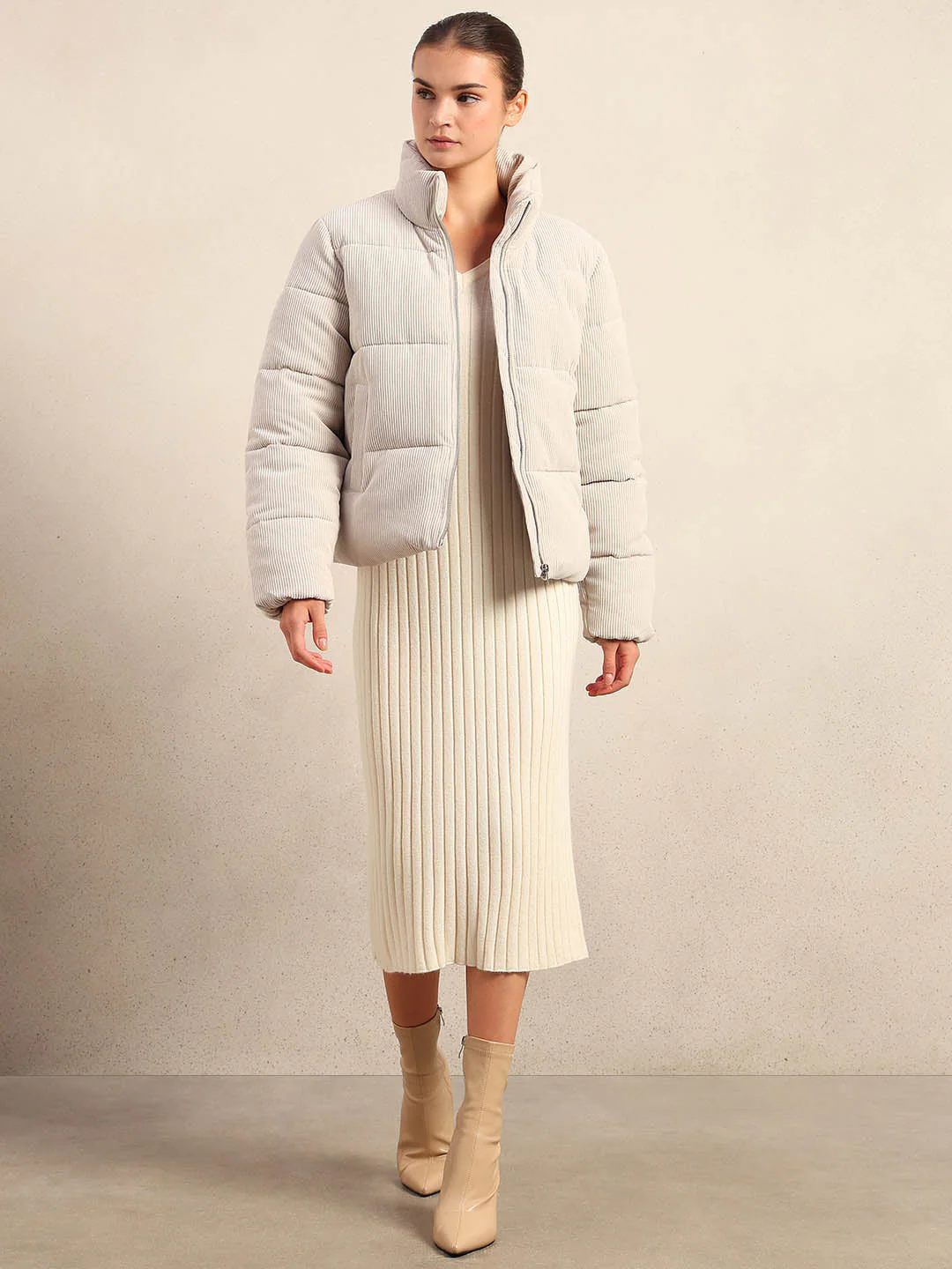 Corduroy Puffer Short Jacket - Image 5