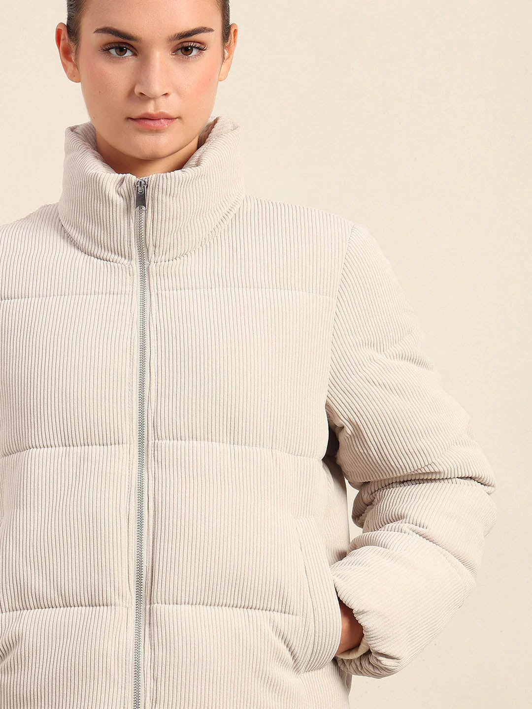 Corduroy Puffer Short Jacket - Image 6