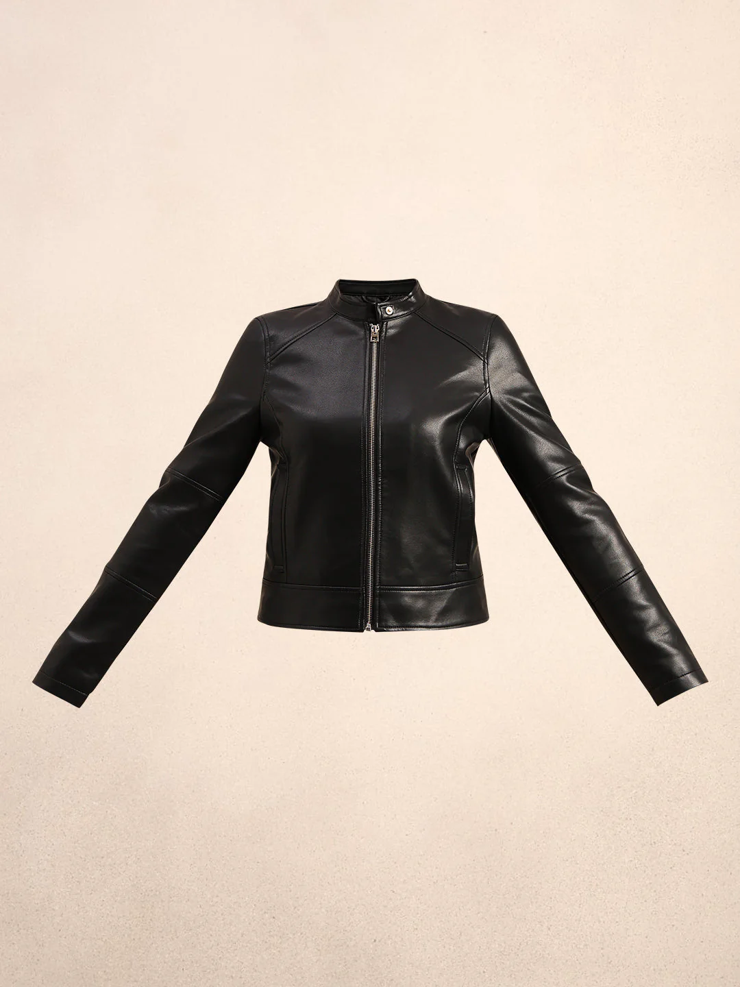 Structured High Neck Jacket - Black - Image 7