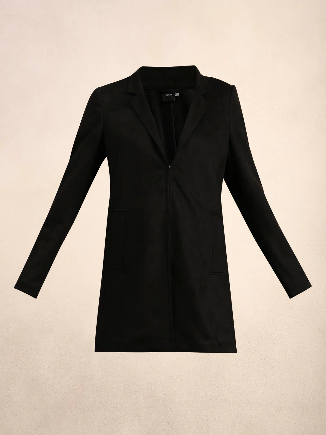 Long V-Neck Jacket - Black - Image 7