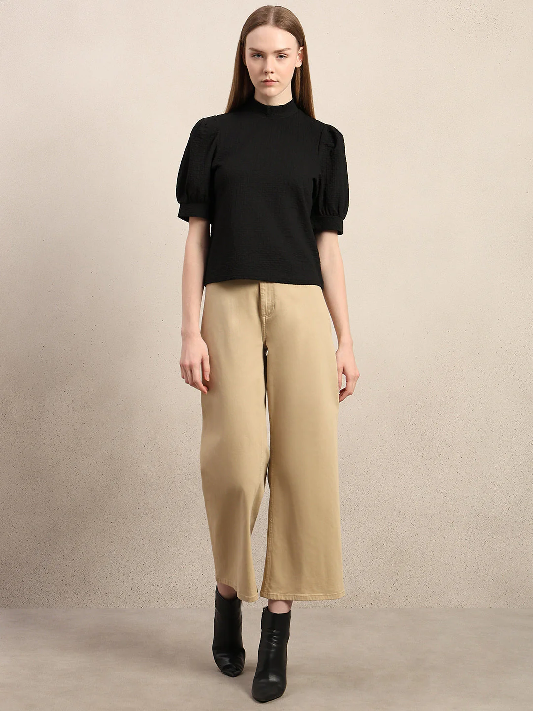 High Neck Puff Sleeves Top - Image 5