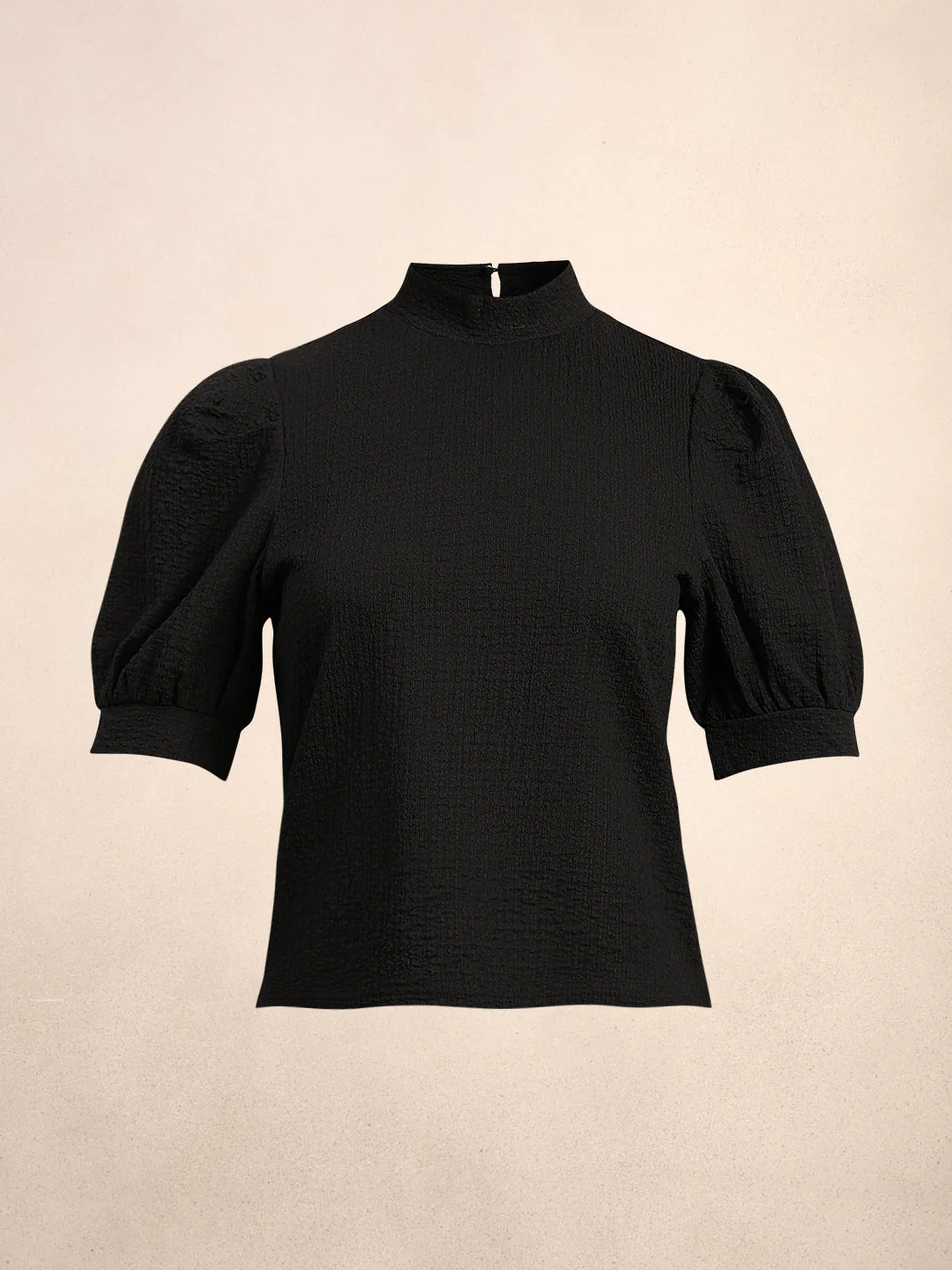 High Neck Puff Sleeves Top - Image 7