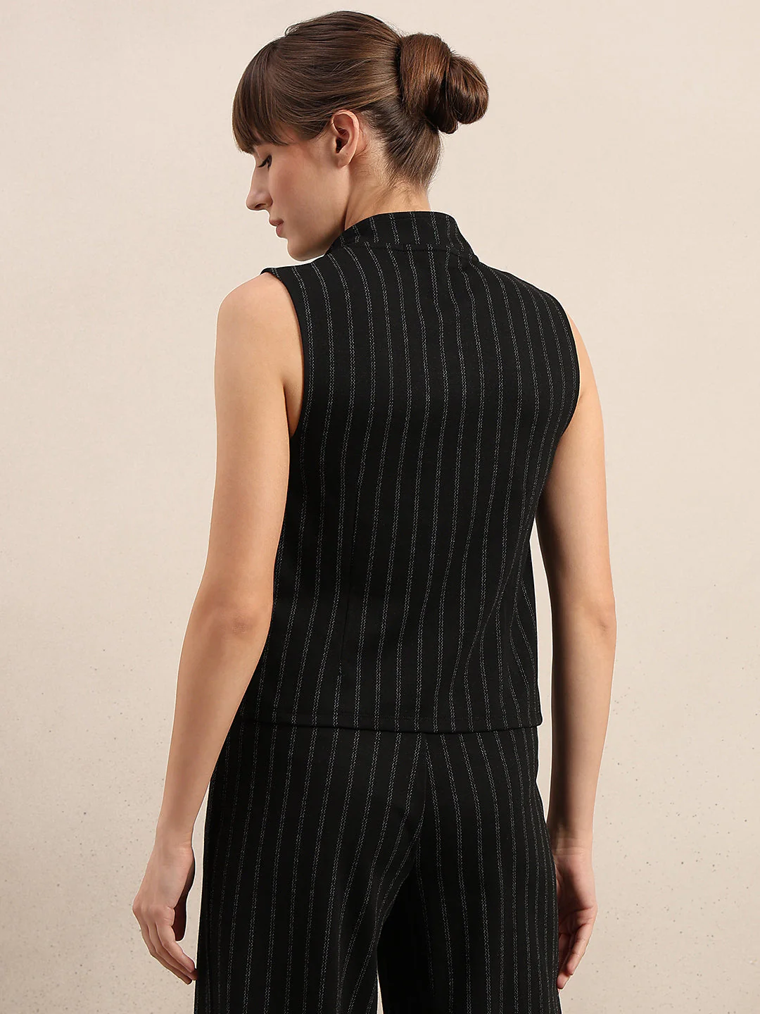 Pinstripe Mock Neck Top - Image 4