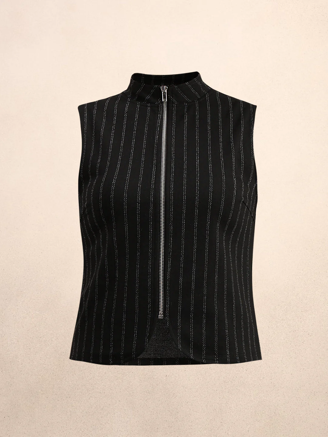 Pinstripe Mock Neck Top - Image 7