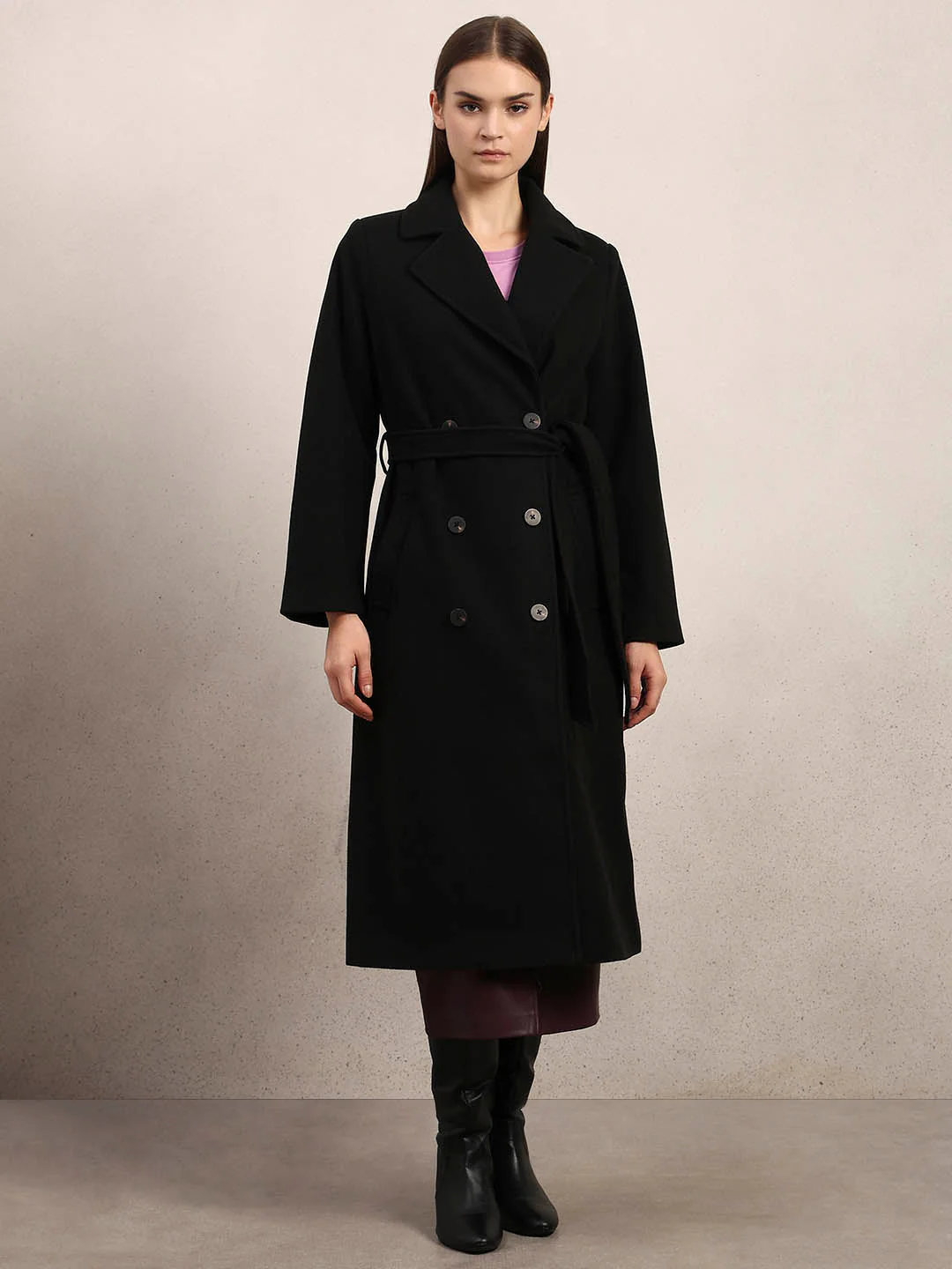 Black Longline Trench Coat - Image 2