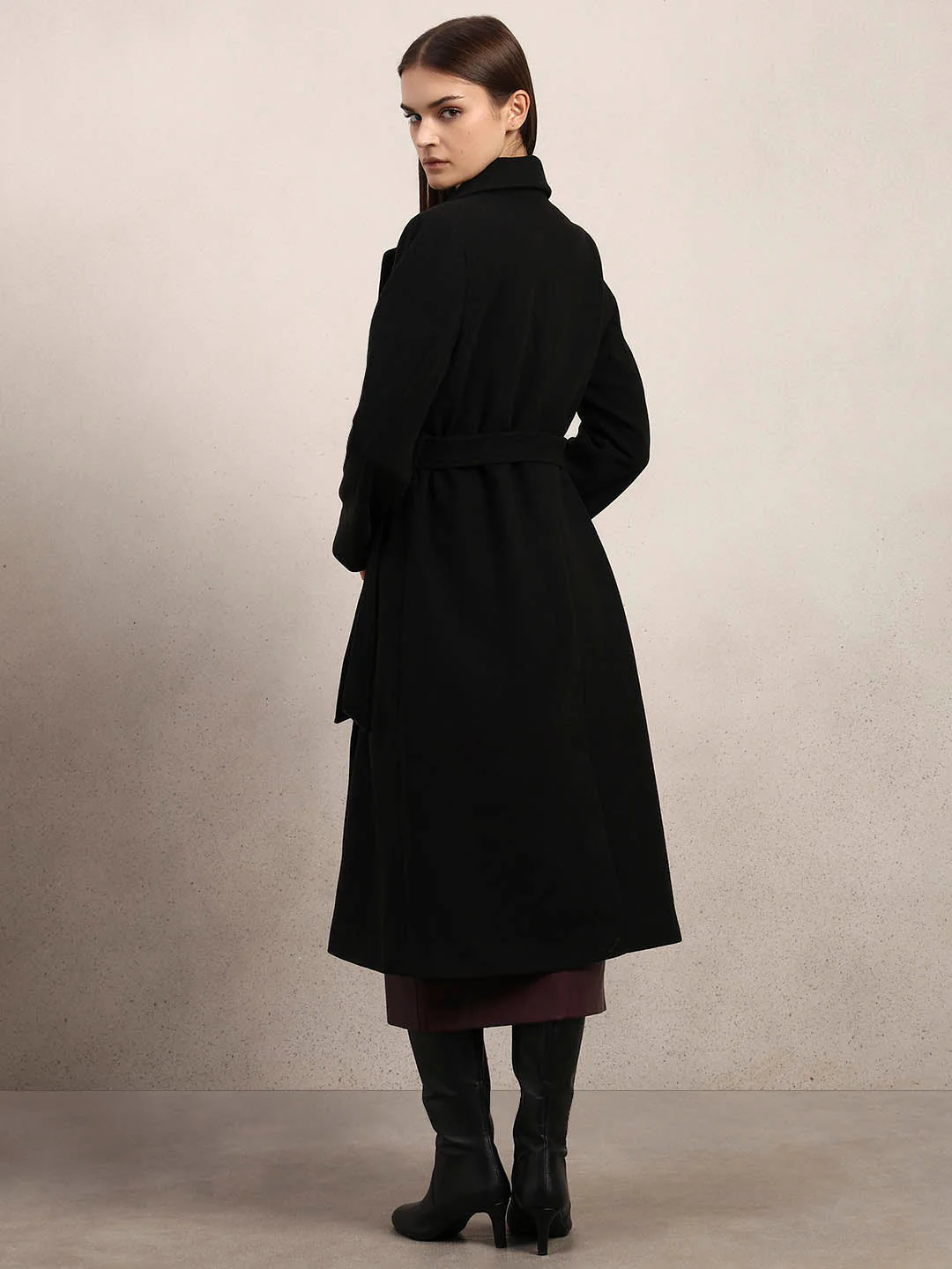 Black Longline Trench Coat - Image 4