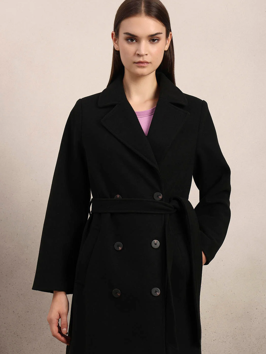Black Longline Trench Coat - Image 5