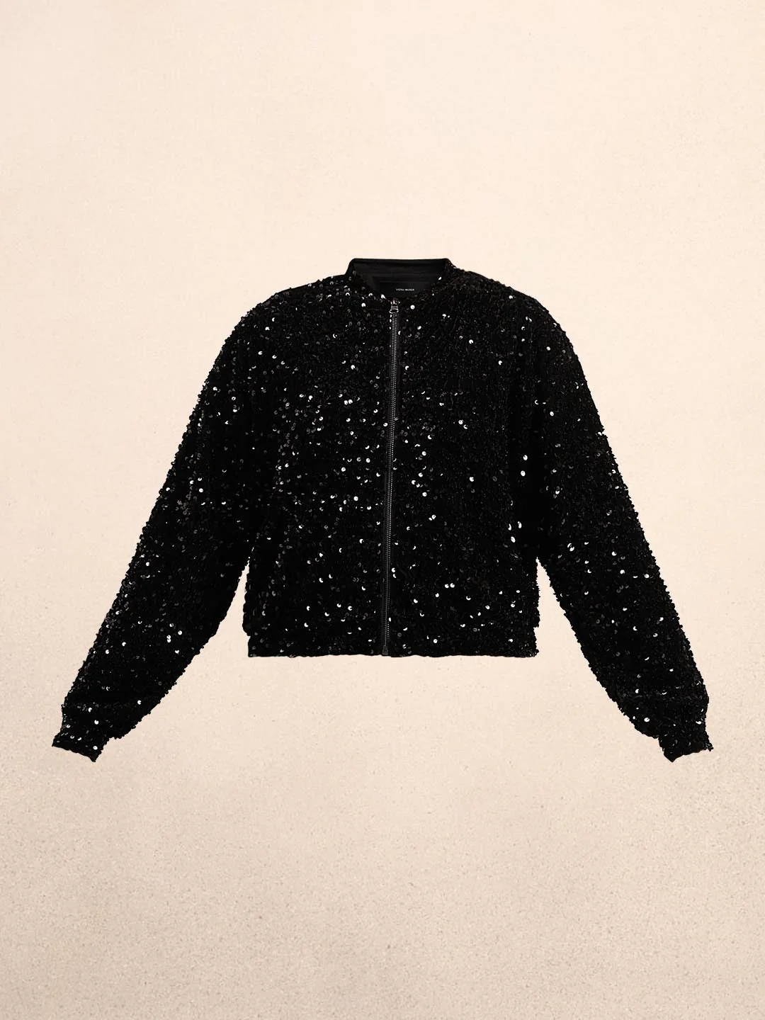 Black Sequined Zipped Jacket - Image 7