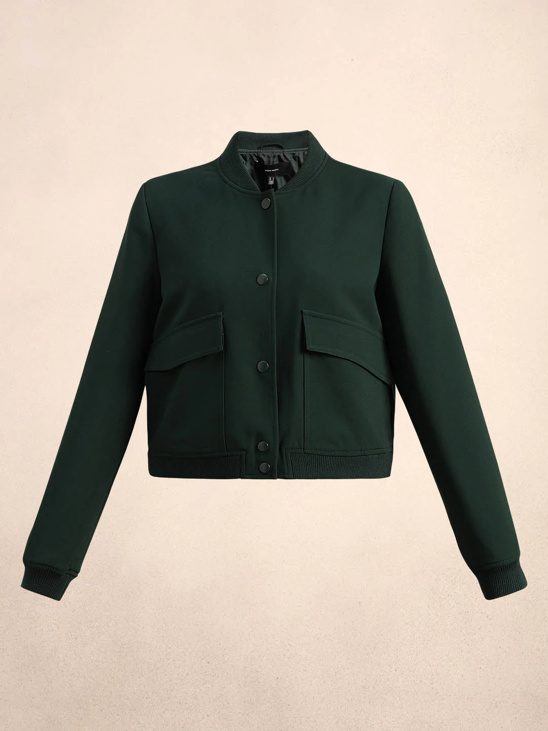 Dark Green Buttoned Bomber Jacket - Image 7
